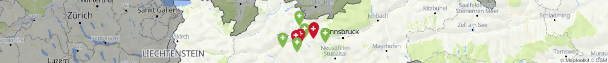 Kartenansicht für Apotheken-Notdienste in der Nähe von Stams (Imst, Tirol)